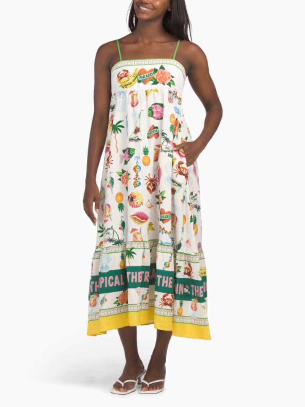 Maison D'Amelie | Linen Blend Paradiso Maxi Dress w/ Pockets! | NWT